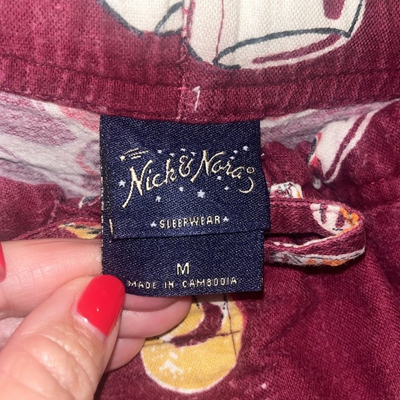 Nick & Nora flannel pockets cocktail Jammie pants size Medium vintage blue label - Picture 5 of 11